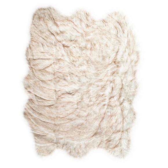 Luxe Home Decor Gordon Faux Sheepskin Sexto Rug1-PieceGradient tan5'x6'